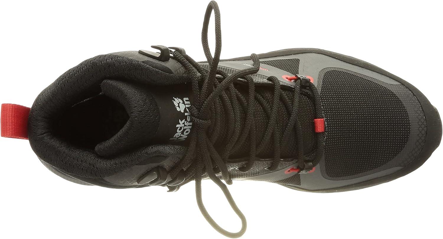 imageJack Wolfskin Mens Force Trekker Texapore Mid M Hiking ShoeBlackRed