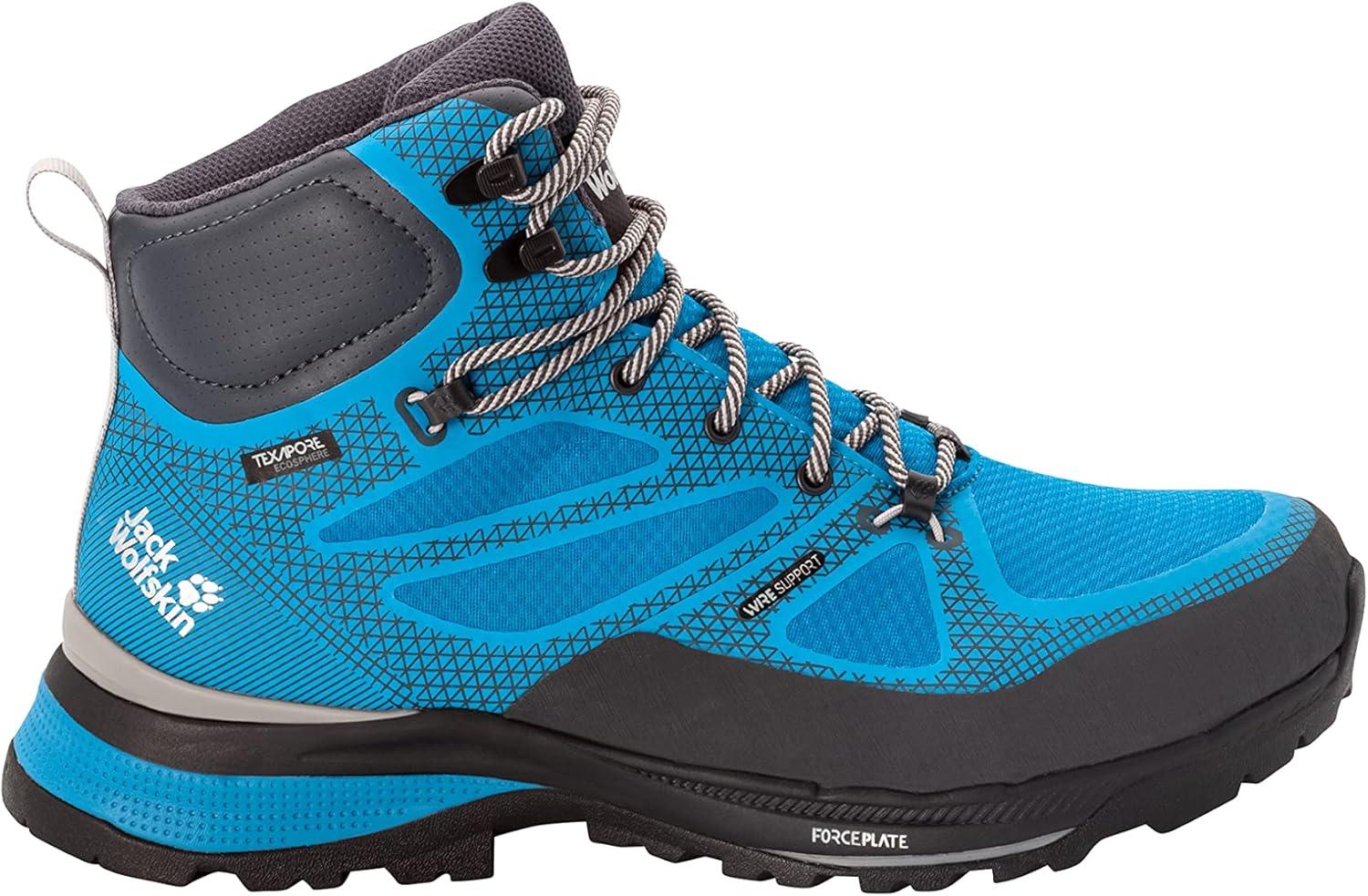 imageJack Wolfskin Mens Force Trekker Texapore Mid M Hiking ShoeBlue Lime