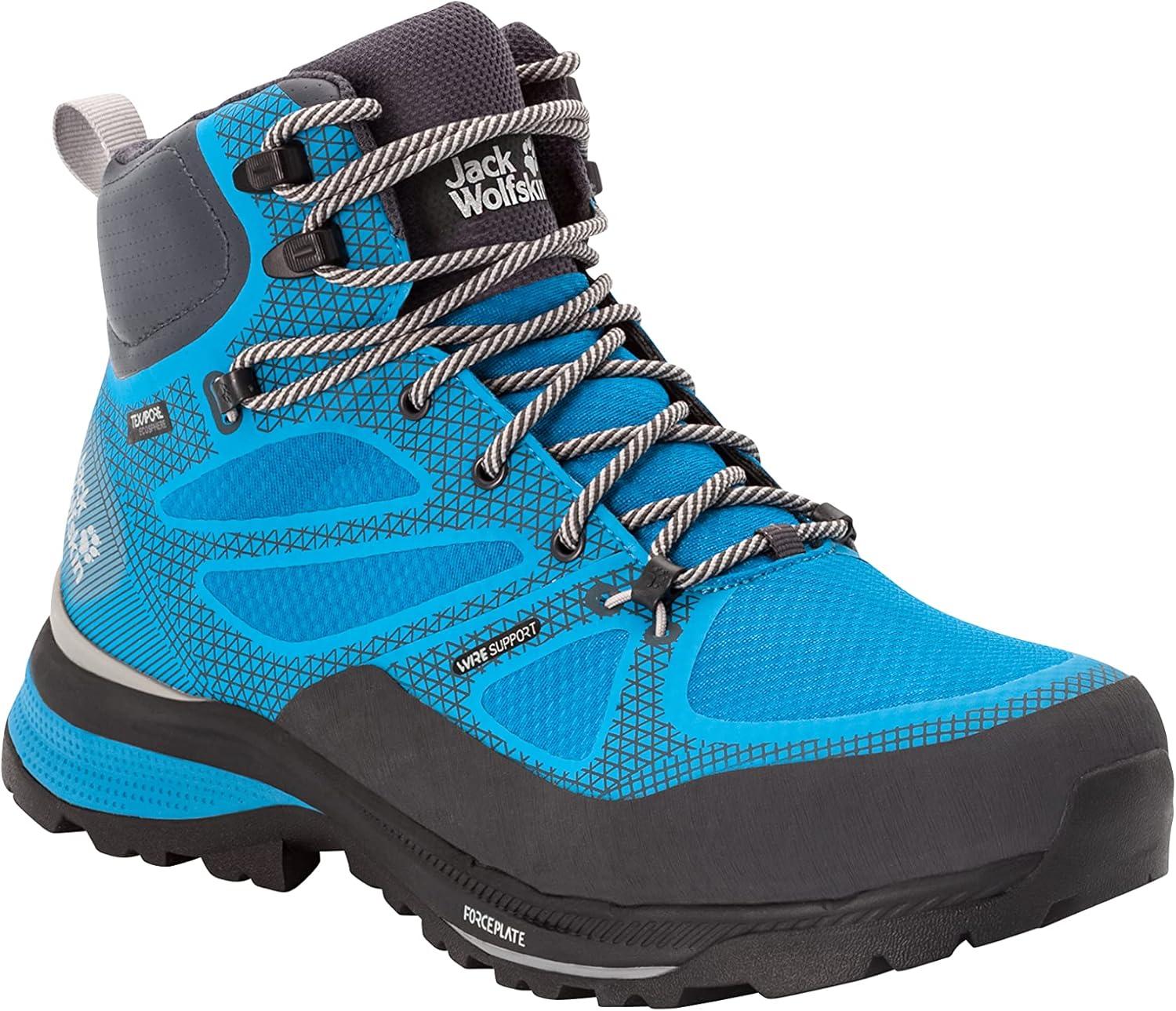 imageJack Wolfskin Mens Force Trekker Texapore Mid M Hiking ShoeBlue Lime