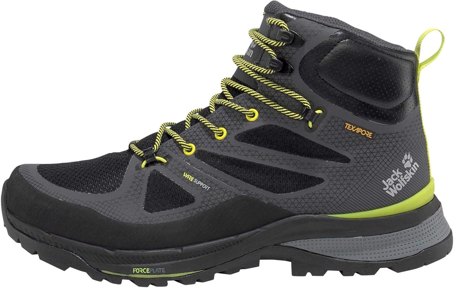 imageJack Wolfskin Mens Force Trekker Texapore Mid M Hiking ShoeDark GreyLime