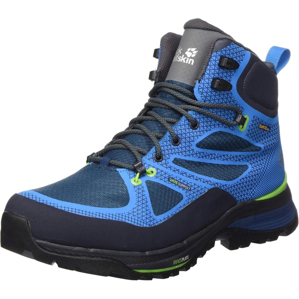 imageJack Wolfskin Mens Force Trekker Texapore Mid M Hiking ShoeBlue Green
