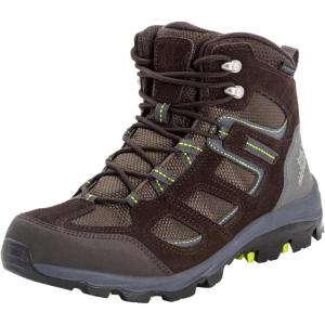 imageJack Wolfskin Mens Midtop Outdoor ShoesDark Brown Lime 2023