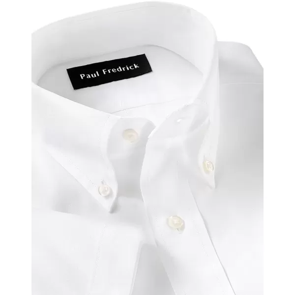 imagePaul Fredrick Mens NonIron Cotton Button Down Collar Short Sleeve Dress ShirtWhite