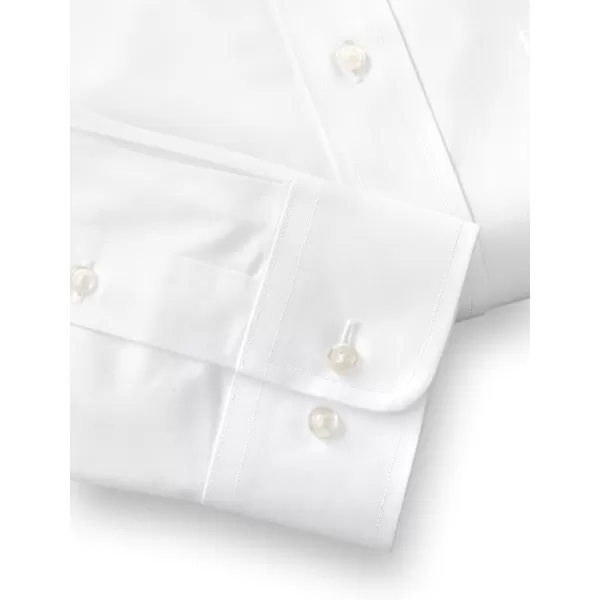 imagePaul Fredrick Mens NonIron Pinpoint Spread Collar Button Cuffs Dress ShirtWhite