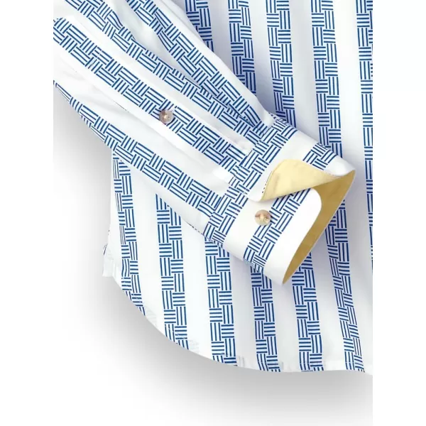 imagePaul Fredrick Mens Slim Fit Cotton Stripe Print Casual Shirt