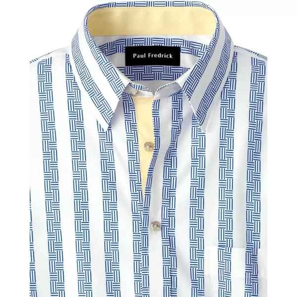 imagePaul Fredrick Mens Slim Fit Cotton Stripe Print Casual Shirt