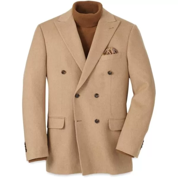 imagePaul Fredrick Mens Camel Hair Double Breasted Peak Lapel Sport Coat