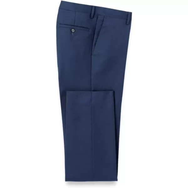 imagePaul Fredrick Mens Classic Fit Wool Gabardine Flat Front PantsBright Navy