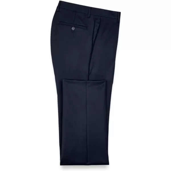 imagePaul Fredrick Mens Classic Fit Wool Gabardine Flat Front PantsDark Navy