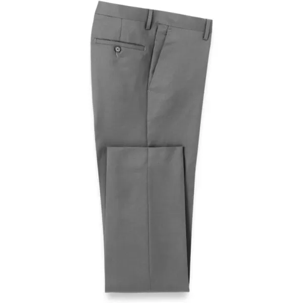 imagePaul Fredrick Mens Classic Fit Wool Gabardine Flat Front PantsMedium Grey