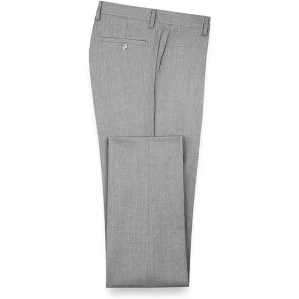 imagePaul Fredrick Mens Classic Fit Wool Gabardine Flat Front PantsPearl Grey