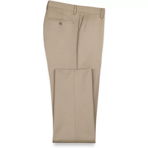 imagePaul Fredrick Mens Classic Fit Wool Gabardine Flat Front PantsTan