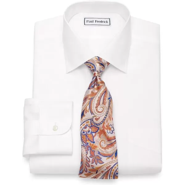imagePaul Fredrick Mens NonIron Pinpoint Spread Collar Button Cuffs Dress ShirtWhite