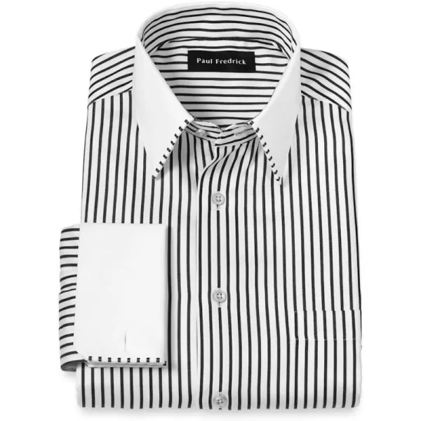 imagePaul Fredrick Mens Slim Fit NonIron Cotton Stripe Dress Shirt
