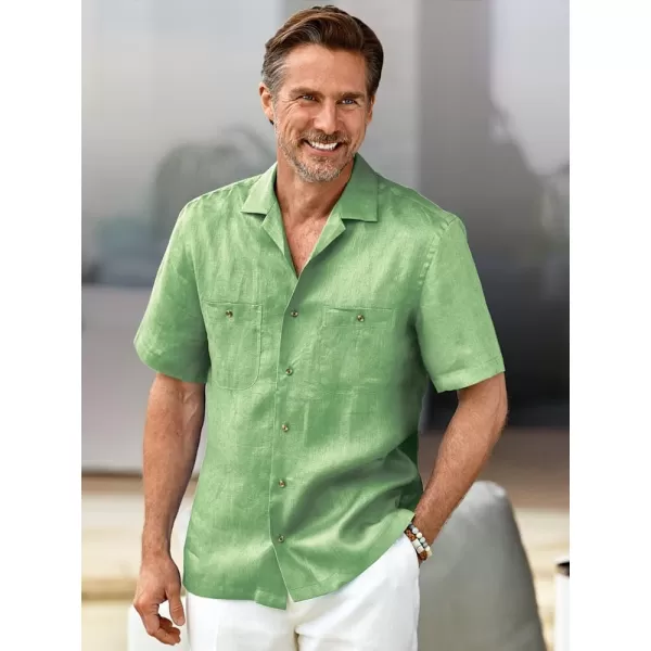 imagePaul Fredrick Mens Classic Fit Linen Solid Casual Shirt