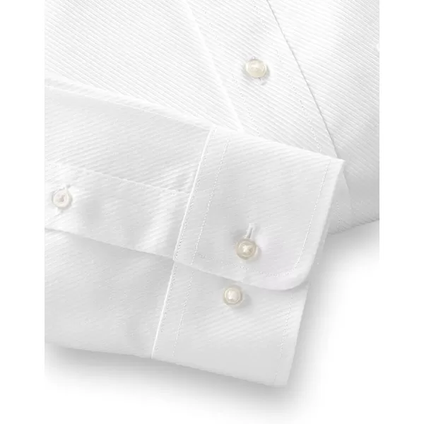 imagePaul Fredrick Mens Slim Fit NonIron Cotton Twill Spread Collar Dress ShirtWhite