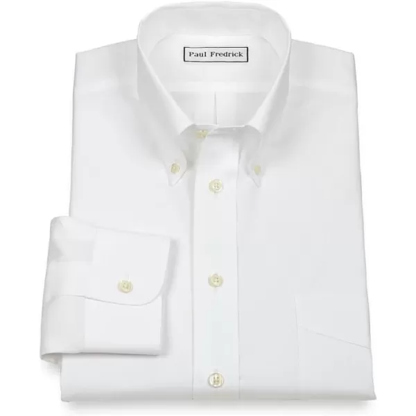 imagePaul Fredrick Mens NonIron 2Ply Cotton Button Down Collar Dress ShirtWhite