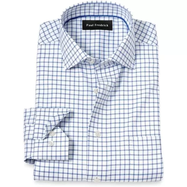imagePaul Fredrick Mens Slim Fit Comfort Stretch NonIron Check Dress Shirt