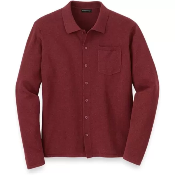 imagePaul Fredrick Mens Supima Cotton Button Front PoloBurgundy