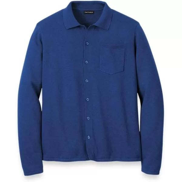 imagePaul Fredrick Mens Supima Cotton Button Front PoloDark Blue