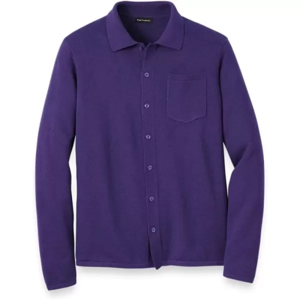 imagePaul Fredrick Mens Supima Cotton Button Front PoloPlum