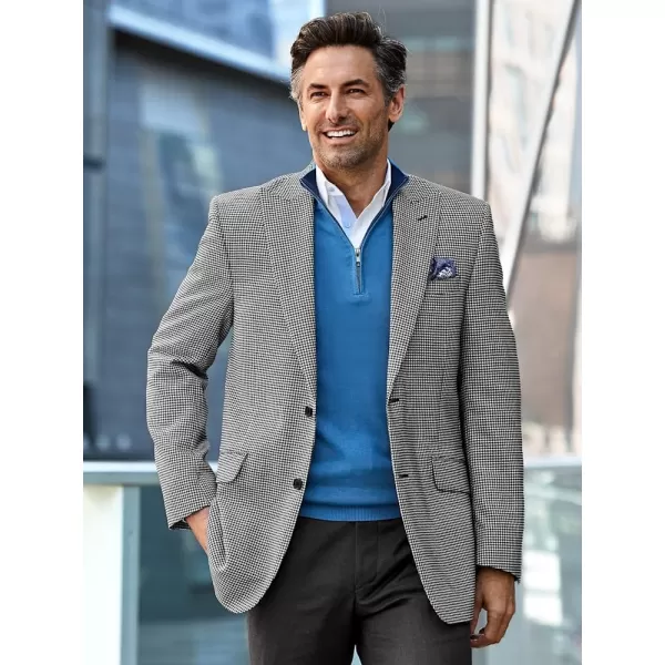 imagePaul Fredrick Mens Wool Houndstooth Peak Lapel Sport Coat