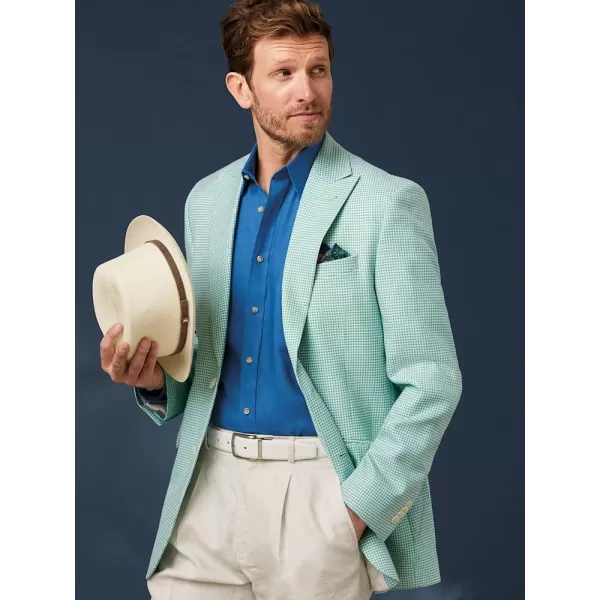 imagePaul Fredrick Mens Wool Houndstooth Single Breasted Peak Lapel Sport Coat