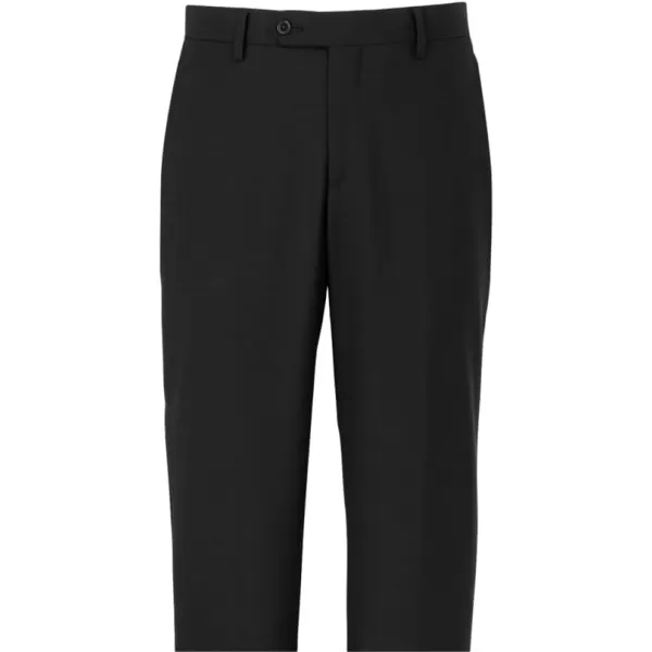 imagePaul Fredrick Mens Wool Stretch Bengaline Flat Front Suit PantsBlack