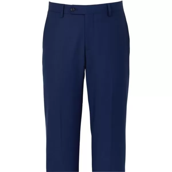 imagePaul Fredrick Mens Wool Stretch Bengaline Flat Front Suit PantsBlue