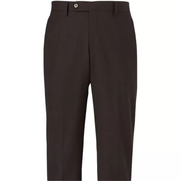 imagePaul Fredrick Mens Wool Stretch Bengaline Flat Front Suit PantsDark Brown