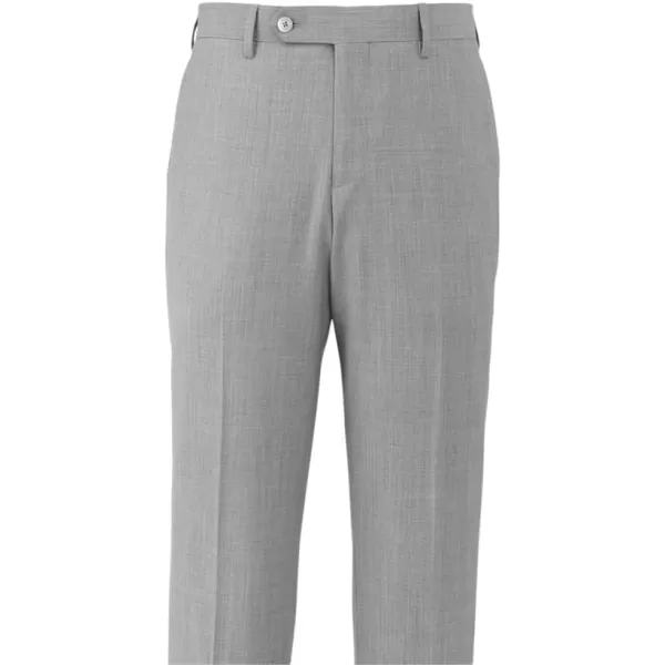 imagePaul Fredrick Mens Wool Stretch Bengaline Flat Front Suit PantsLight Grey
