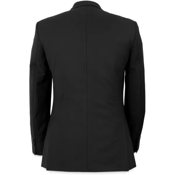 imagePaul Fredrick Mens Wool Stretch Bengaline Peak Lapel Suit JacketBlack