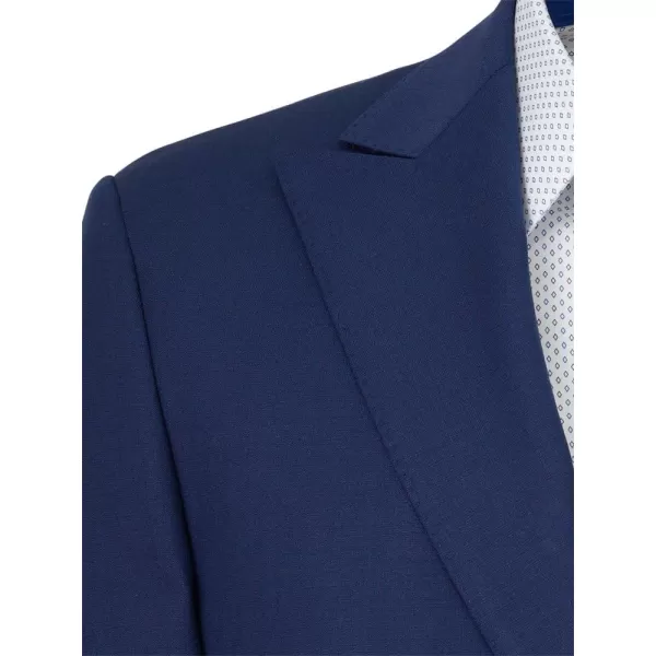 imagePaul Fredrick Mens Wool Stretch Bengaline Peak Lapel Suit JacketBlue