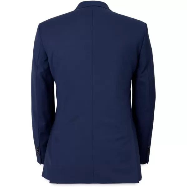 imagePaul Fredrick Mens Wool Stretch Bengaline Peak Lapel Suit JacketBlue