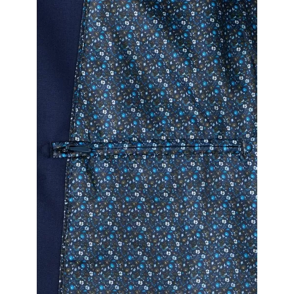 imagePaul Fredrick Mens Wool Stretch Bengaline Peak Lapel Suit JacketBlue