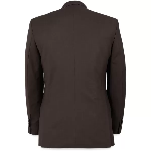 imagePaul Fredrick Mens Wool Stretch Bengaline Peak Lapel Suit JacketDark Brown
