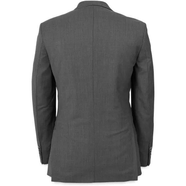 imagePaul Fredrick Mens Wool Stretch Bengaline Peak Lapel Suit JacketGrey