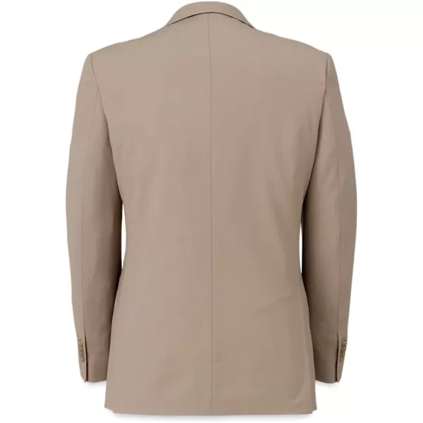 imagePaul Fredrick Mens Wool Stretch Bengaline Peak Lapel Suit JacketLight Tan