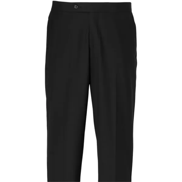 imagePaul Fredrick Mens Wool Stretch Flat Front Tuxedo PantsBlack