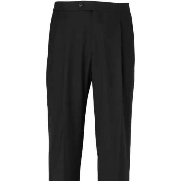 imagePaul Fredrick Mens Wool Stretch Pleated Tuxedo PantsBlack