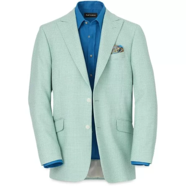 imagePaul Fredrick Mens Wool Houndstooth Single Breasted Peak Lapel Sport Coat