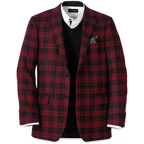 imagePaul Fredrick Mens Wool Plaid Single Breasted Notch Lapel Sport Coat