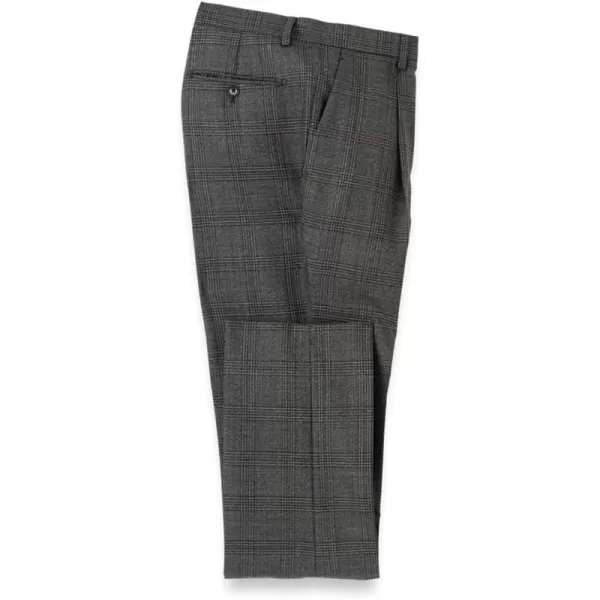 imagePaul Fredrick Mens Wool Plaid Single Pleat Suit Pants