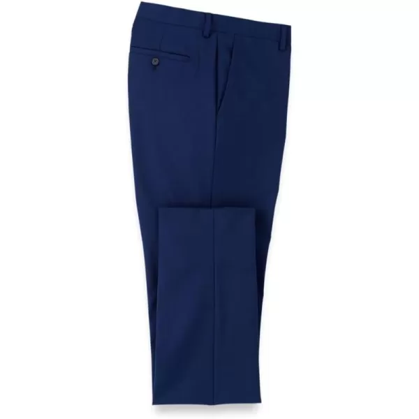 imagePaul Fredrick Mens Wool Stretch Bengaline Flat Front Suit PantsBlue