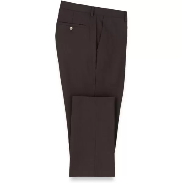 imagePaul Fredrick Mens Wool Stretch Bengaline Flat Front Suit PantsDark Brown