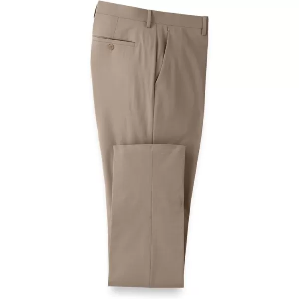 imagePaul Fredrick Mens Wool Stretch Bengaline Flat Front Suit PantsLight Tan