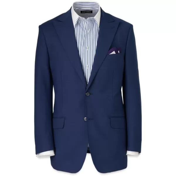 imagePaul Fredrick Mens Wool Stretch Bengaline Peak Lapel Suit JacketBlue