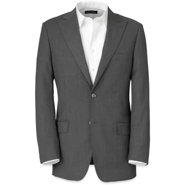 imagePaul Fredrick Mens Wool Stretch Bengaline Peak Lapel Suit JacketGrey