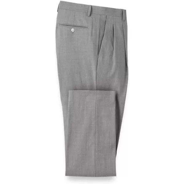 imagePaul Fredrick Mens Wool Stretch Bengaline Pleated Suit PantsLight Grey