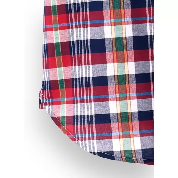 imagePaul Fredrick Mens Slim Fit Cotton Madras Plaid Casual Shirt